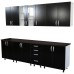 Bucatarie Zebra 260 cm din PAL Negru cu blat termoizolant negru